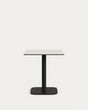 Outdoor-Tisch Dina weiß mit schwarz lackiertem Metallbein 68 x 68 x 70 cm - ZEN ZONE Furniture