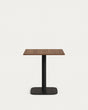 Dina Tisch aus Melamin in Nussbaumoptik mit schwarz lackiertem Metallbein 70 x 70 x 70 cm - ZEN ZONE Furniture