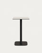 Dina hoher Outdoor-Tisch weiß mit schwarz lackiertem Metallbein 60x60x96 cm - ZEN ZONE Furniture