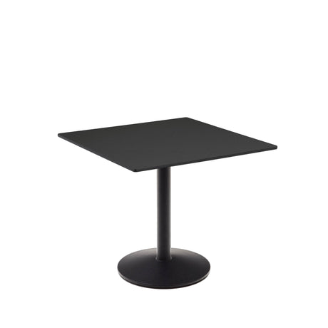 Esilda Outdoor-Tisch schwarz mit schwarz lackiertem Metallgestell 90 x 90 x 70 cm - ZEN ZONE Furniture