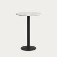 Hoher, runder Saura Bar-Tisch aus Metall mit weisser Terrazzo-platte, 96 x Ø70 cm - ZEN ZONE Furniture