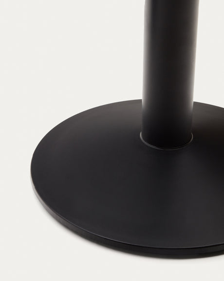 Hoher, runder Saura Bar-Tisch aus Metall mit weisser Terrazzo-platte, 96 x Ø70 cm - ZEN ZONE Furniture