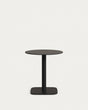 Runder Outdoor-Tisch Dina schwarz mit schwarz lackiertem Metallbein Ø 68x70 cm - ZEN ZONE Furniture