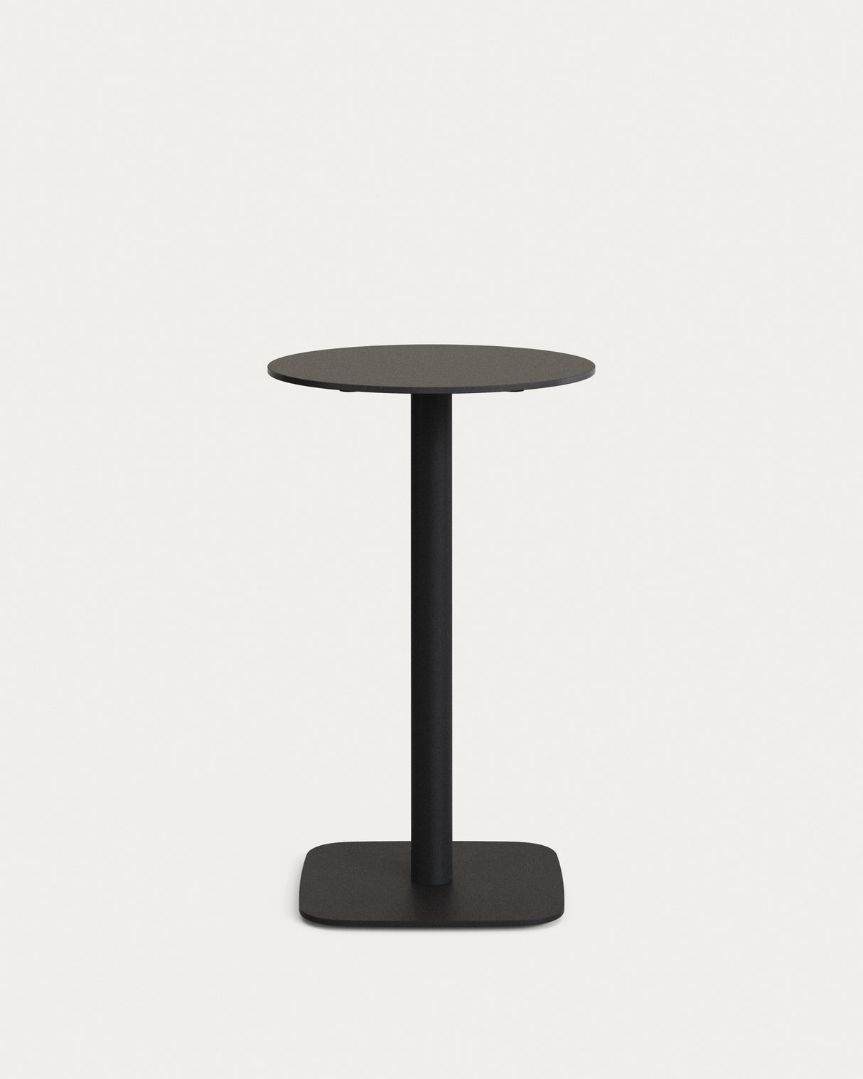 Dina hoher runder Outdoor-Tisch schwarz mit schwarz lackiertem Metallgestell Ø 60x96 cm - ZEN ZONE Furniture