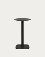 Dina hoher runder Outdoor-Tisch schwarz mit schwarz lackiertem Metallgestell Ø 60x96 cm - ZEN ZONE Furniture