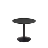 Esilda schwarzer runder Outdoor-Tisch mit schwarz lackiertem Metallbein Ø 90 x 70 cm - ZEN ZONE Furniture