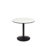 Runder Outdoor-Tisch Esilda weiß mit schwarz lackiertem Metallbein Ø 90 x 70 cm - ZEN ZONE Furniture