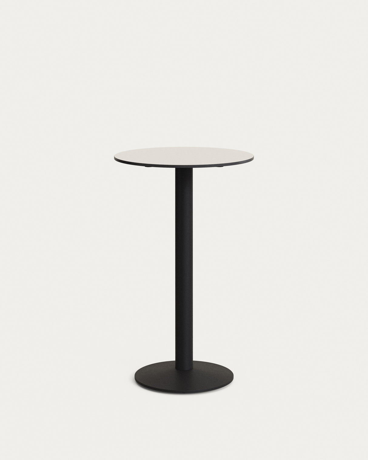 Esilda runder Stehtisch weiß mit schwarz lackiertem Metallbein Ø 60 x 96 cm - ZEN ZONE Furniture