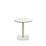 Runder Outdoor-Tisch Dina weiß mit weiß lackiertem Metallbein Ø 68x70cm - ZEN ZONE