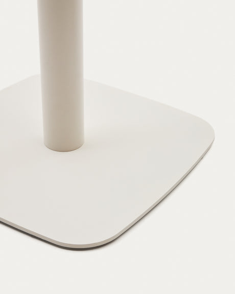 Runder Outdoor-Tisch Dina weiß mit weiß lackiertem Metallbein Ø 68x70cm - ZEN ZONE Furniture