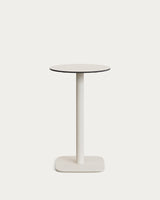 Dina runder hoher Outdoor-Tisch  weiß Metallbein weiß lackiert Ø 60 x 96 cm - ZEN ZONE Furniture