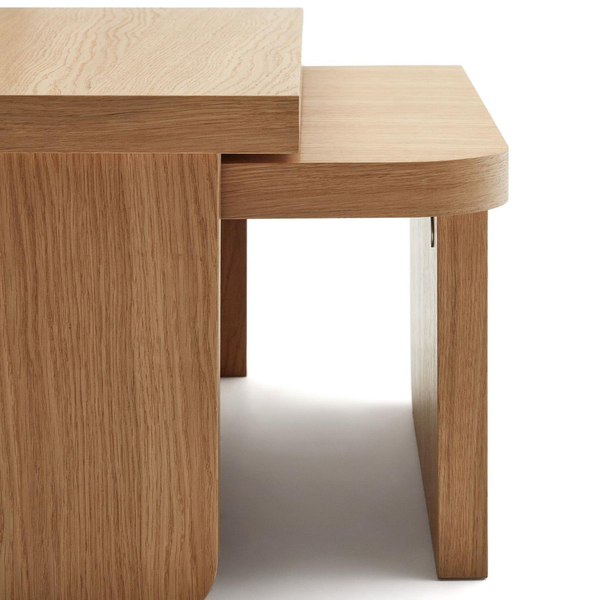 Oaq Set aus 2 Couchtischen aus Eichenfurnier mit natürlichem Finish - ZEN ZONE