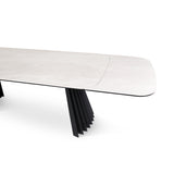Verlängerungstisch PAYA Keramik beige, anthrazitfarbene Metallbeine 200-300 cm - ZEN ZONE Furniture