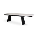 Verlängerungstisch PAYA Keramik beige, anthrazitfarbene Metallbeine 200-300 cm - ZEN ZONE Furniture