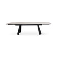 Verlängerungstisch PAYA Keramik beige, anthrazitfarbene Metallbeine 200-300 cm - ZEN ZONE Furniture