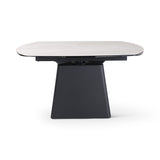 Verlängerungstisch PICO Keramik Beige, anthrazitfarbene Metallbeine 140-220 cm - ZEN ZONE Furniture