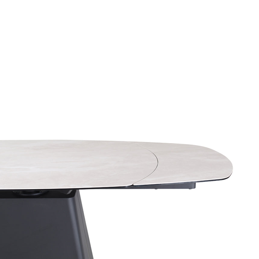 Verlängerungstisch PICO Keramik Beige, anthrazitfarbene Metallbeine 140-220 cm - ZEN ZONE Furniture