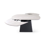 Verlängerungstisch PICO Keramik Beige, anthrazitfarbene Metallbeine 140-220 cm - ZEN ZONE Furniture