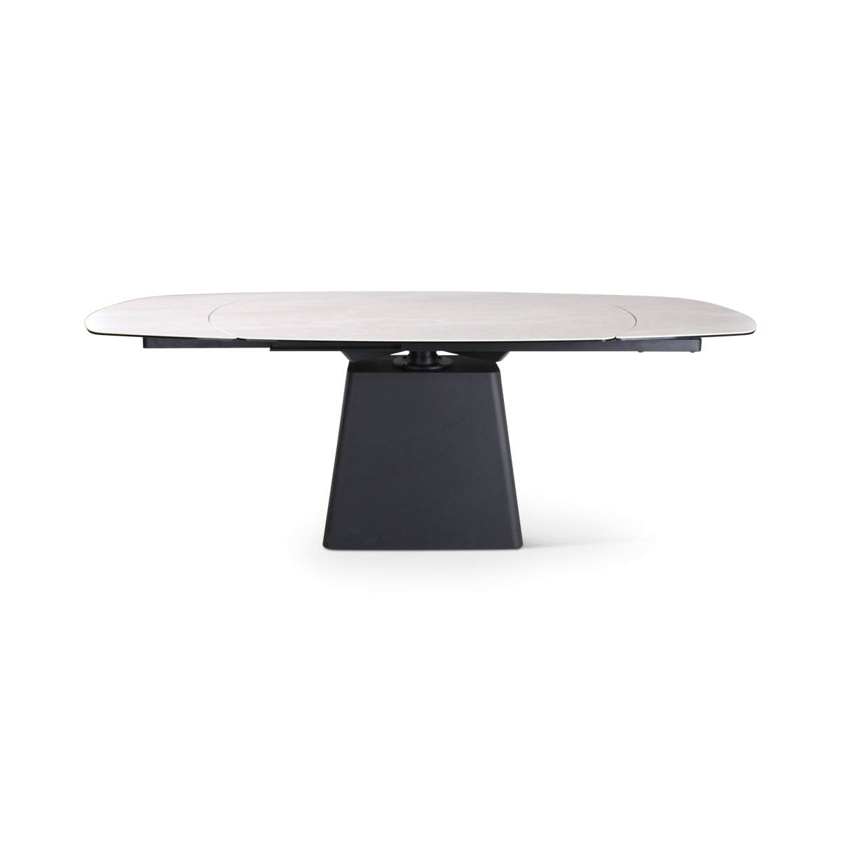 Verlängerungstisch PICO Keramik Beige, anthrazitfarbene Metallbeine 140-220 cm - ZEN ZONE Furniture