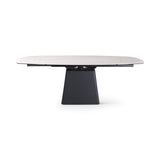 Verlängerungstisch PICO Keramik Beige, anthrazitfarbene Metallbeine 140-220 cm - ZEN ZONE Furniture