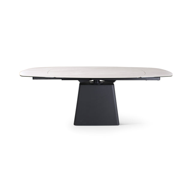 Verlängerungstisch PICO Keramik Beige, anthrazitfarbene Metallbeine 140-220 cm - ZEN ZONE Furniture