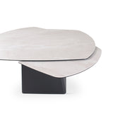 Verlängerungstisch PICO Keramik Beige, anthrazitfarbene Metallbeine 140-220 cm - ZEN ZONE Furniture