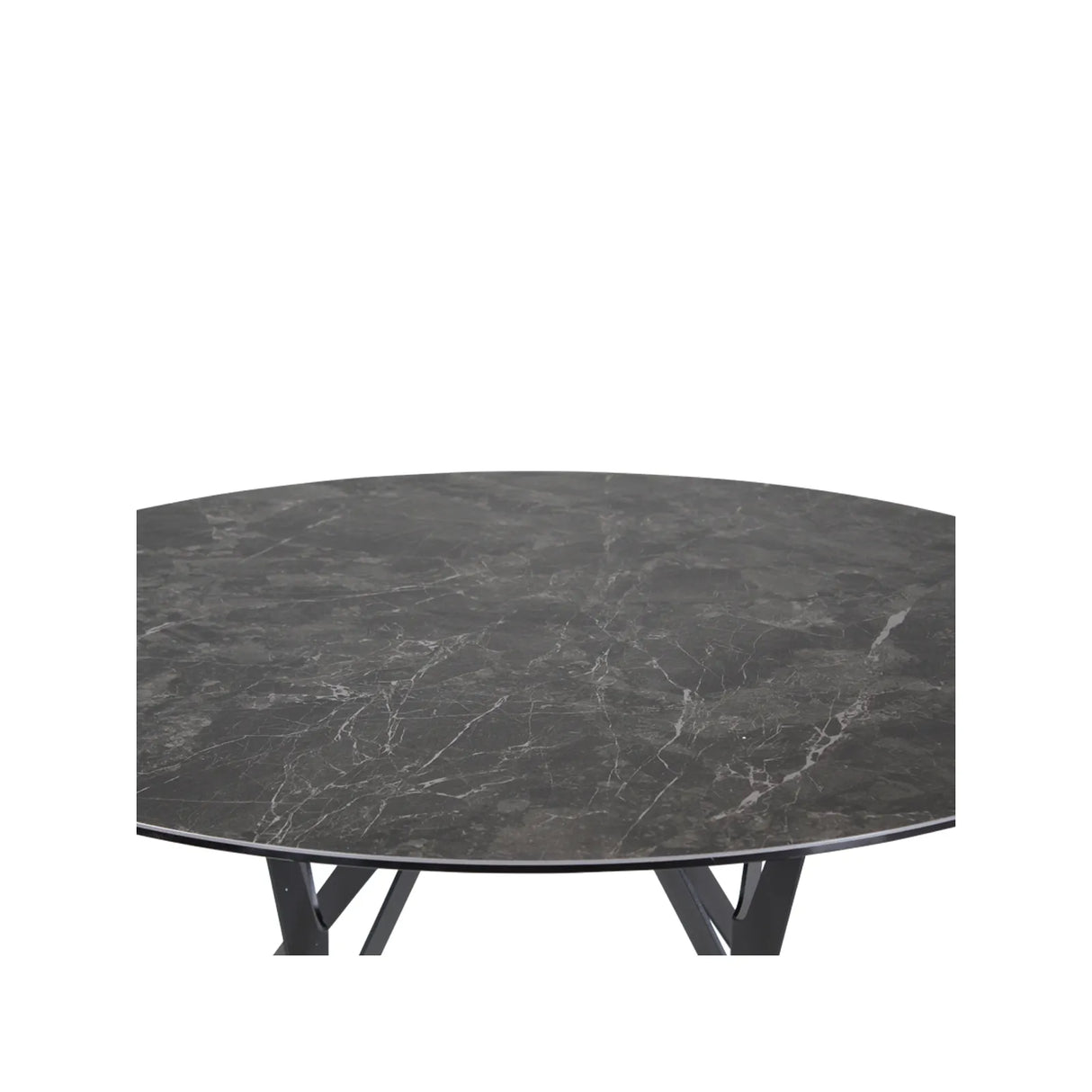 Ausziehbarer Tisch BOLETA Keramik Stein, anthrazit Metallbeine 130-200 cm - ZEN ZONE Furniture
