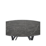Ausziehbarer Tisch BOLETA Keramik Stein, anthrazit Metallbeine 130-200 cm - ZEN ZONE Furniture