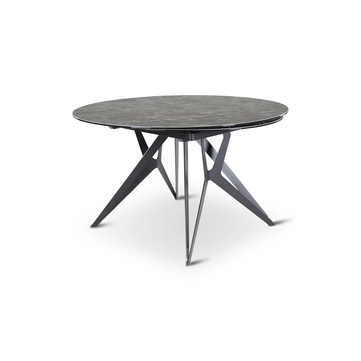 Ausziehbarer Tisch BOLETA Keramik Stein, anthrazit Metallbeine 130-200 cm - ZEN ZONE Furniture