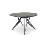 Ausziehbarer Tisch BOLETA Keramik Stein, anthrazit Metallbeine 130-200 cm - ZEN ZONE Furniture