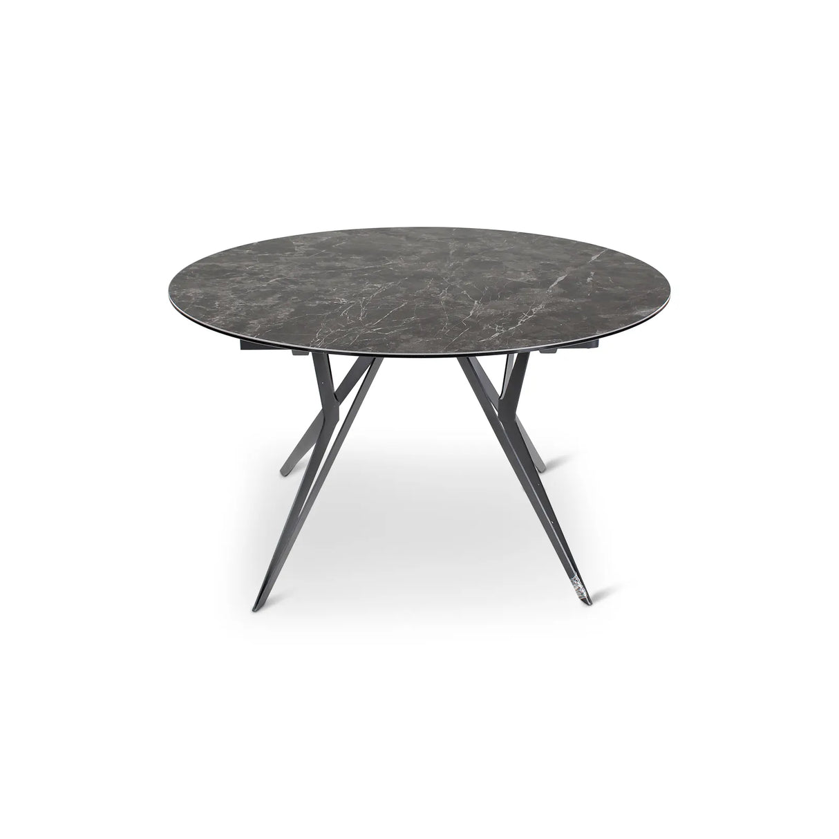 Ausziehbarer Tisch BOLETA Keramik Stein, anthrazit Metallbeine 130-200 cm - ZEN ZONE Furniture
