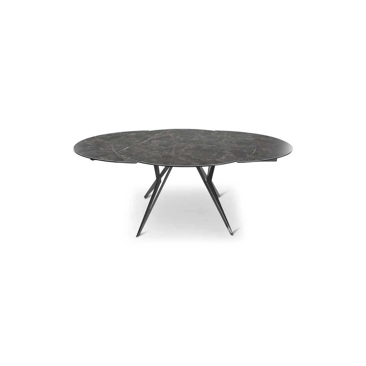 Ausziehbarer Tisch BOLETA Keramik Stein, anthrazit Metallbeine 130-200 cm - ZEN ZONE Furniture