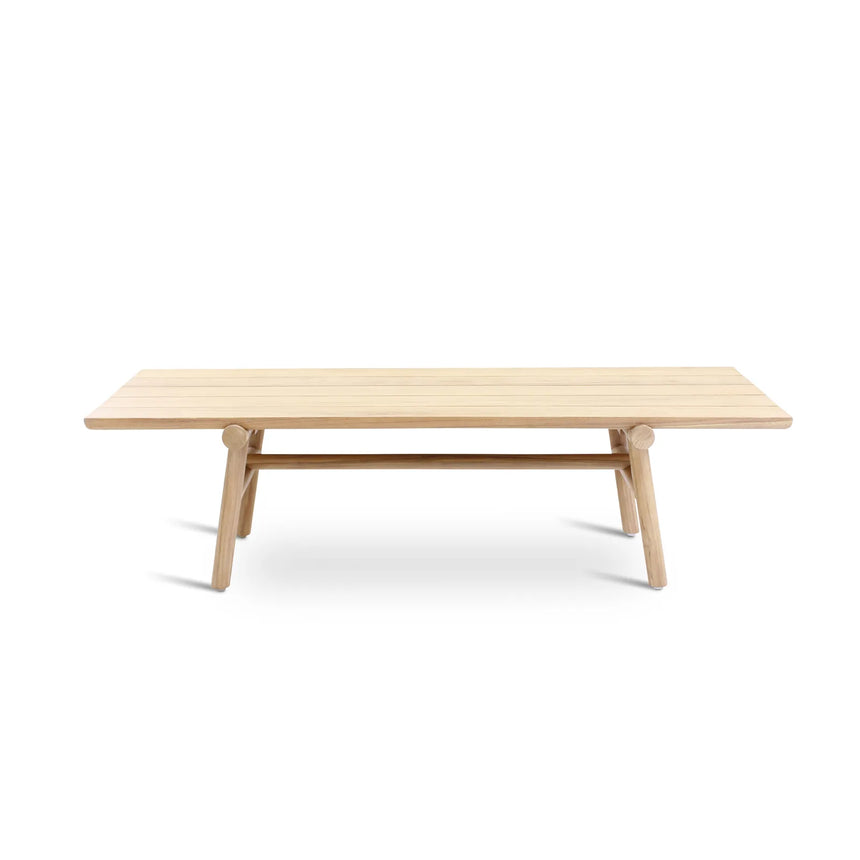 Garten Couchtisch Kuro aus Teakholz in beige, 140x61x38 cm - ZEN ZONE Furniture