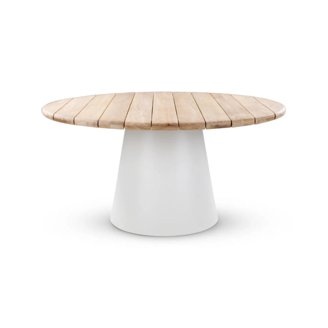 Gartentisch Apollo aus Teakholz und Aluminium in beige, 150x150x75 cm - ZEN ZONE Furniture