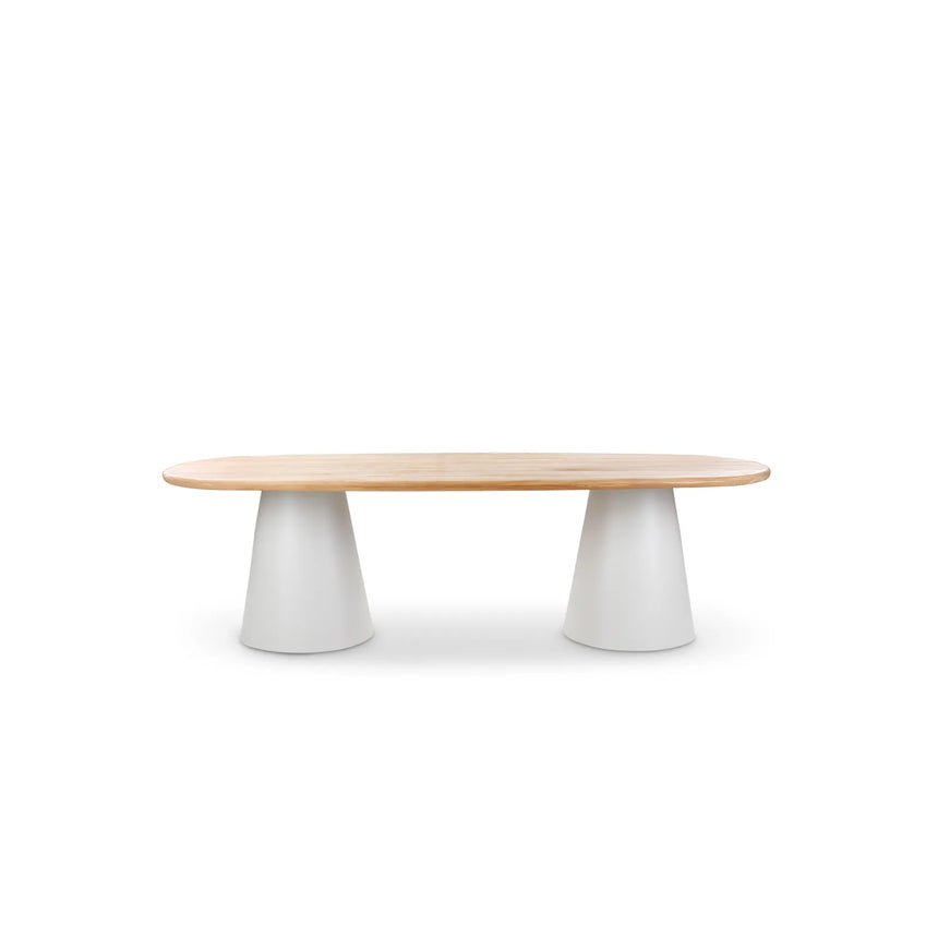 Gartentisch Pipa aus Teakholz in beige, 120x260x75 cm - ZEN ZONE Furniture