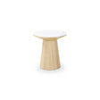 Beistelltisch CLARICE Keramik weiß, Holzbein Eiche natur 48x48 cm - ZEN ZONE Furniture