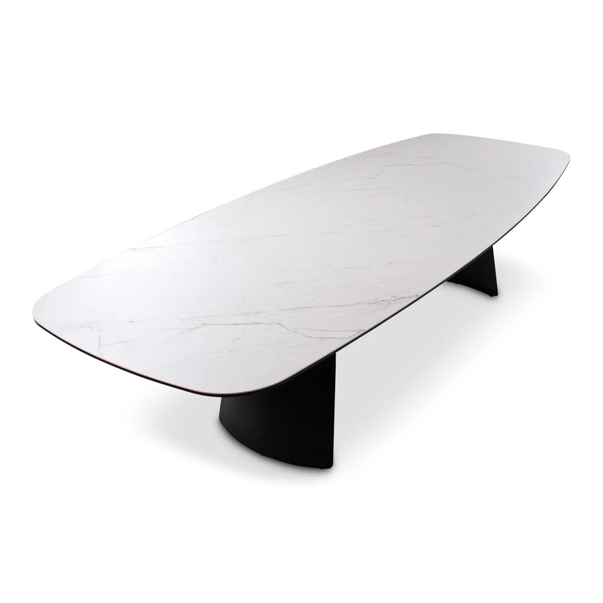 Couchtisch Tibet aus Keramikmarmor in hellgrau, 300x120x76 cm - ZEN ZONE Furniture