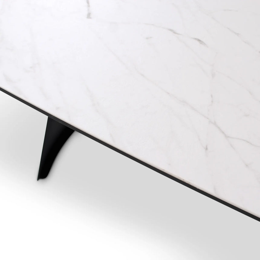 Couchtisch Tibet aus Keramikmarmor in hellgrau, 300x120x76 cm - ZEN ZONE Furniture