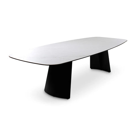 Couchtisch Tibet aus Keramikmarmor in hellgrau, 300x120x76 cm - ZEN ZONE Furniture