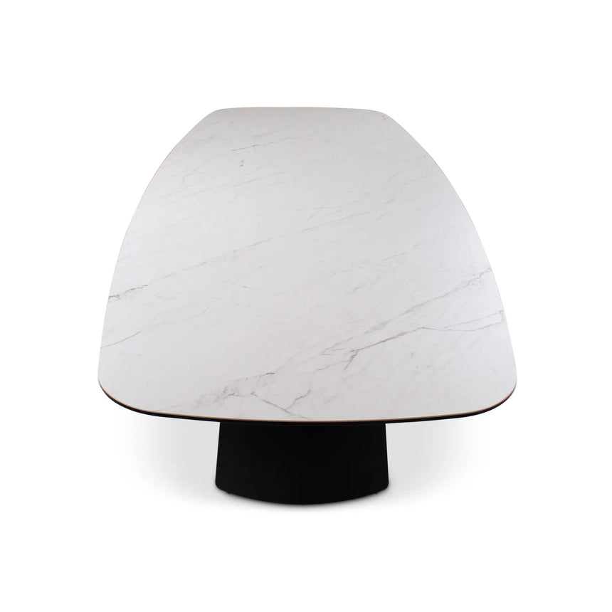 Couchtisch Tibet aus Keramikmarmor in hellgrau, 300x120x76 cm - ZEN ZONE Furniture