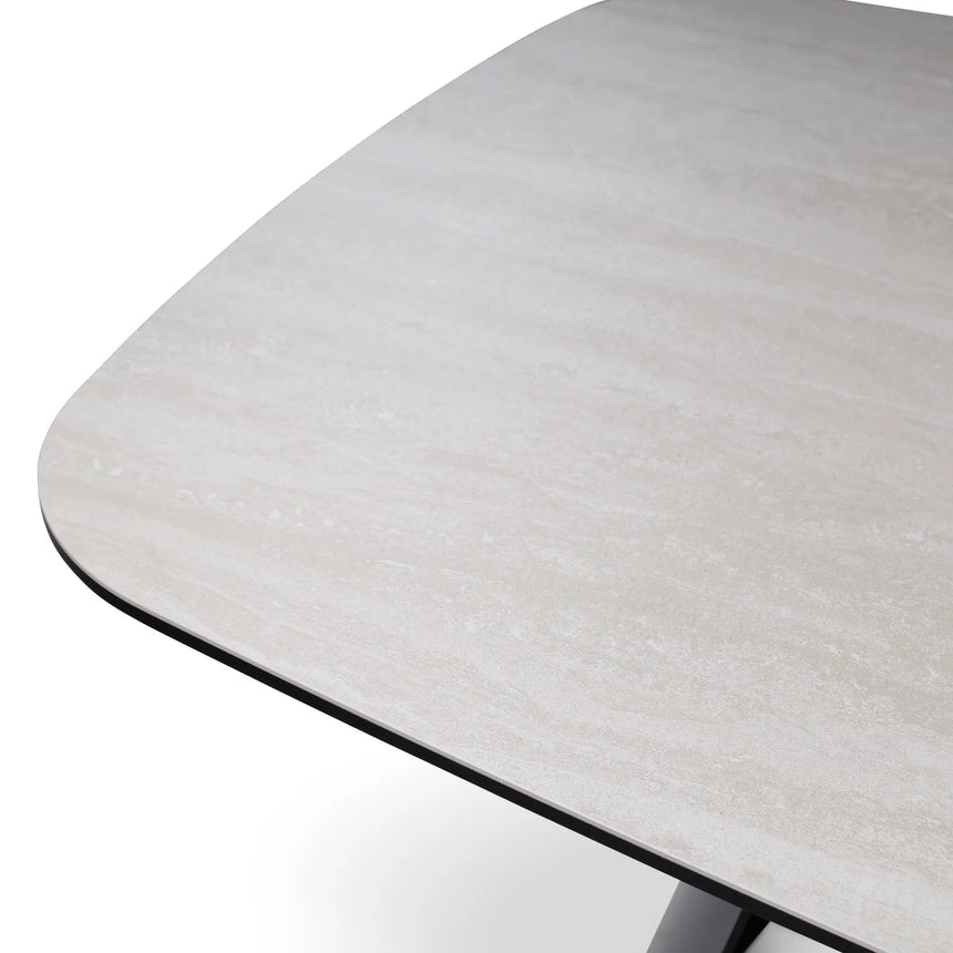 Esstisch Tibet aus Keramiktravertin in hellgrau, 300x120x76 cm - ZEN ZONE Furniture