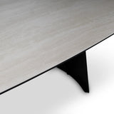Esstisch Tibet aus Keramiktravertin in hellgrau, 300x120x76 cm - ZEN ZONE Furniture
