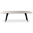 Esstisch Tibet aus Keramiktravertin in hellgrau, 300x120x76 cm - ZEN ZONE Furniture