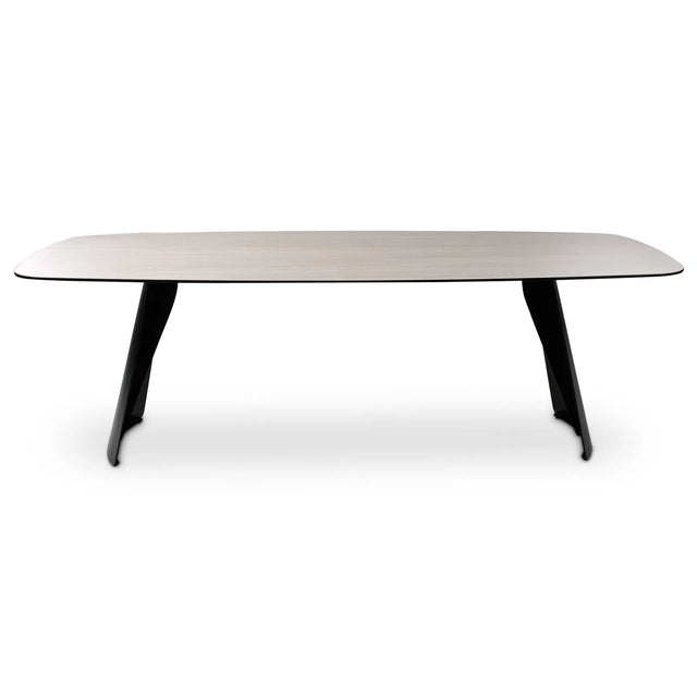 Esstisch Tibet aus Keramiktravertin in hellgrau, 300x120x76 cm - ZEN ZONE Furniture