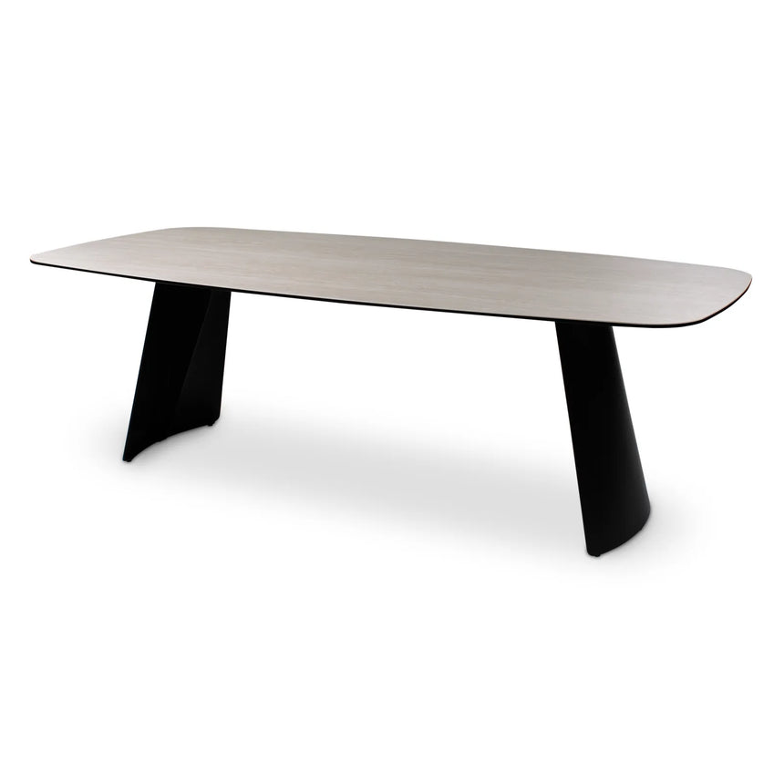 Esstisch Tibet aus Keramiktravertin in hellgrau, 300x120x76 cm - ZEN ZONE Furniture