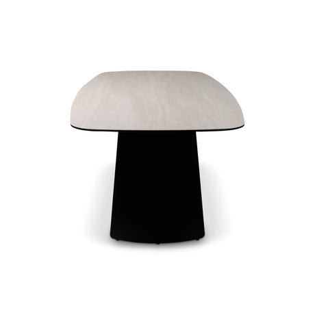 Esstisch Tibet aus Keramiktravertin in hellgrau, 300x120x76 cm - ZEN ZONE Furniture