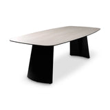 Esstisch Tibet aus Keramiktravertin in hellgrau, 300x120x76 cm - ZEN ZONE Furniture