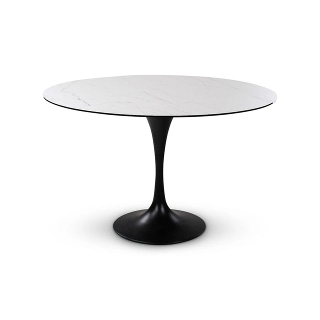 Esstisch Tino aus Keramikmarmor in hellgrau, 120x120x76 cm - ZEN ZONE Furniture