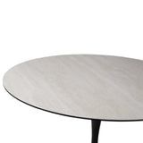 Esstisch Tino aus Keramiktravertin in hellgrau, 120x120x76 cm - ZEN ZONE Furniture