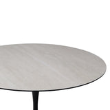 Esstisch Tino aus Keramiktravertin in hellgrau, 120x120x76 cm - ZEN ZONE Furniture